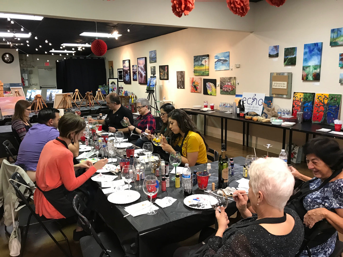 Fri, Dec 5th, 4-6P "Painted Glass" Private Houston Corporate Painting Class