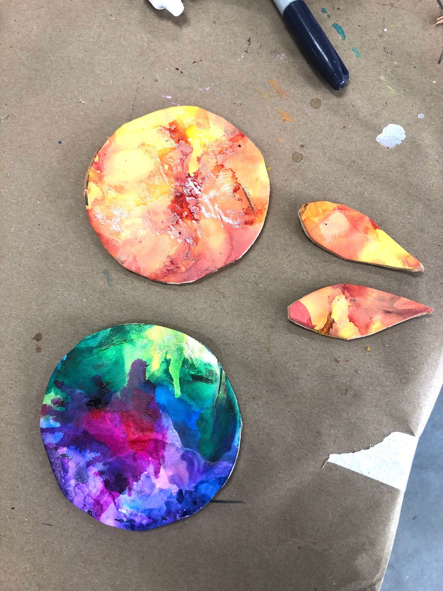 Art Cellar Houston, Abstract Inked Coasters Painting Kit