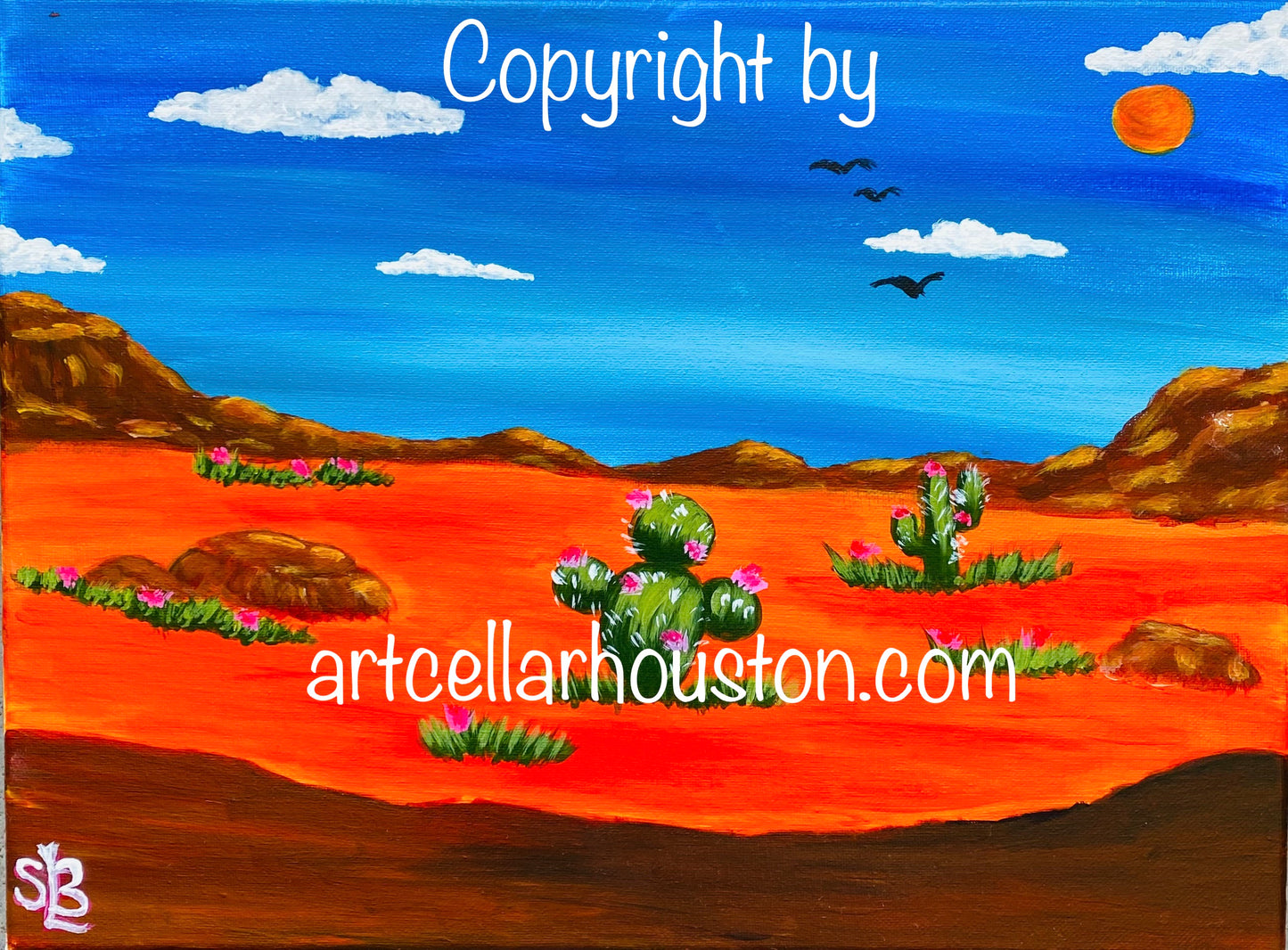 Sat, May 11th, 9-11A “Arizona Desert” Public Houston Family Painting Class