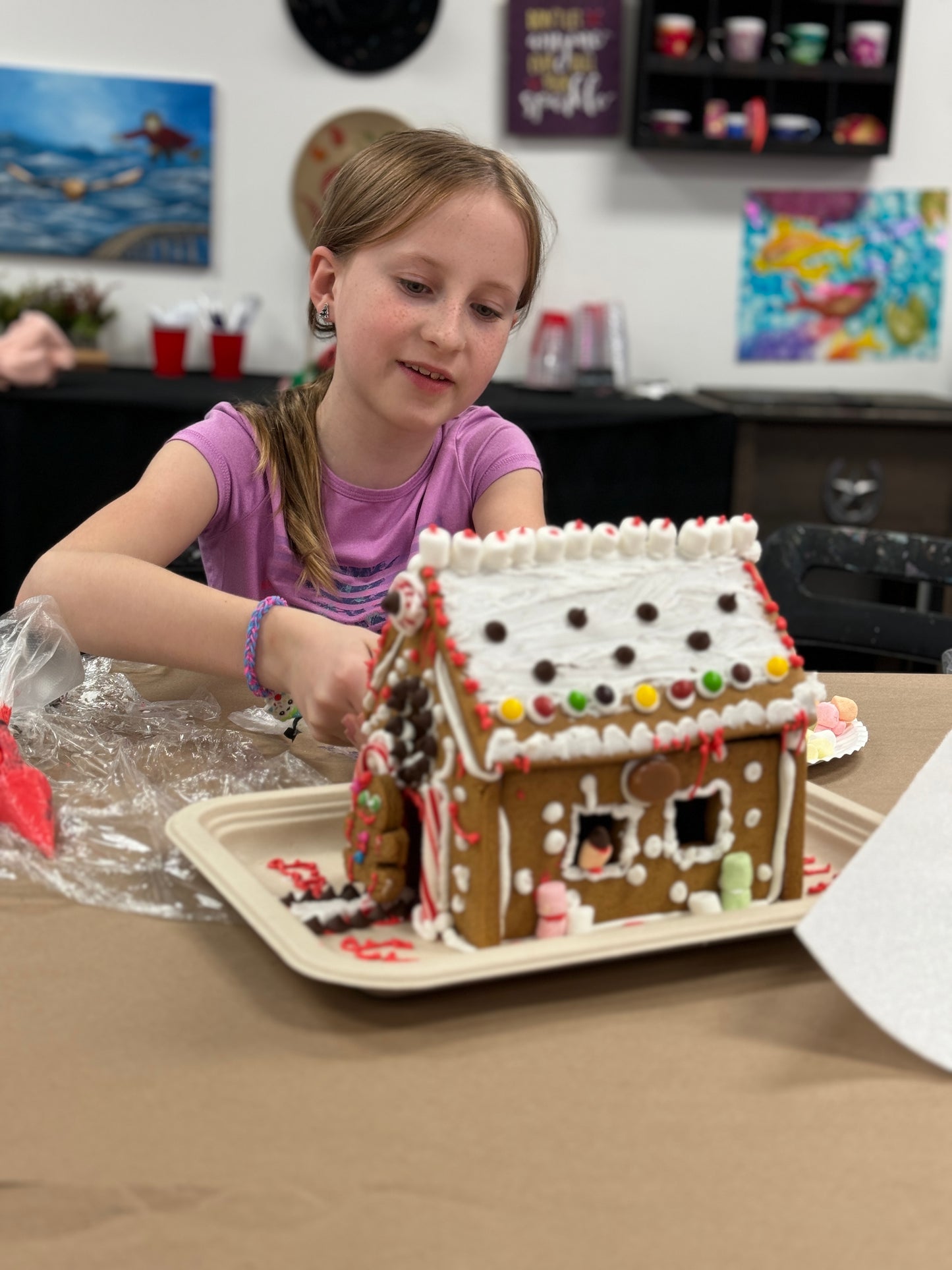 Tue, Dec 2nd, 4-6P "Gingerbread House Decorating" Kids Art Class