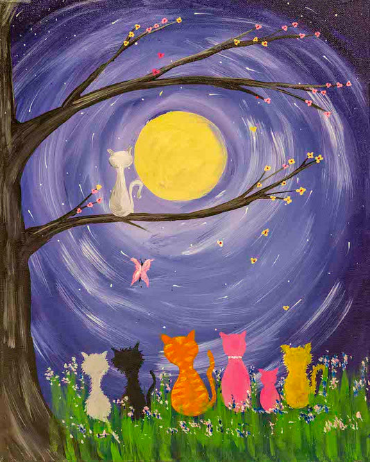 Sat, Oct 18th, 130-330P "Kittens by Moonlight" Private Houston Kids Paint Party