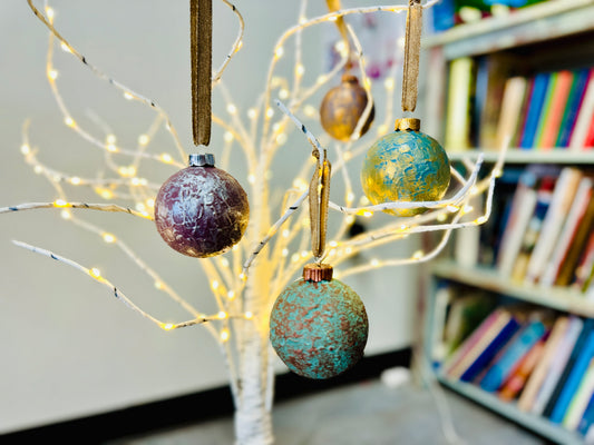 Textured Metallic Ornaments