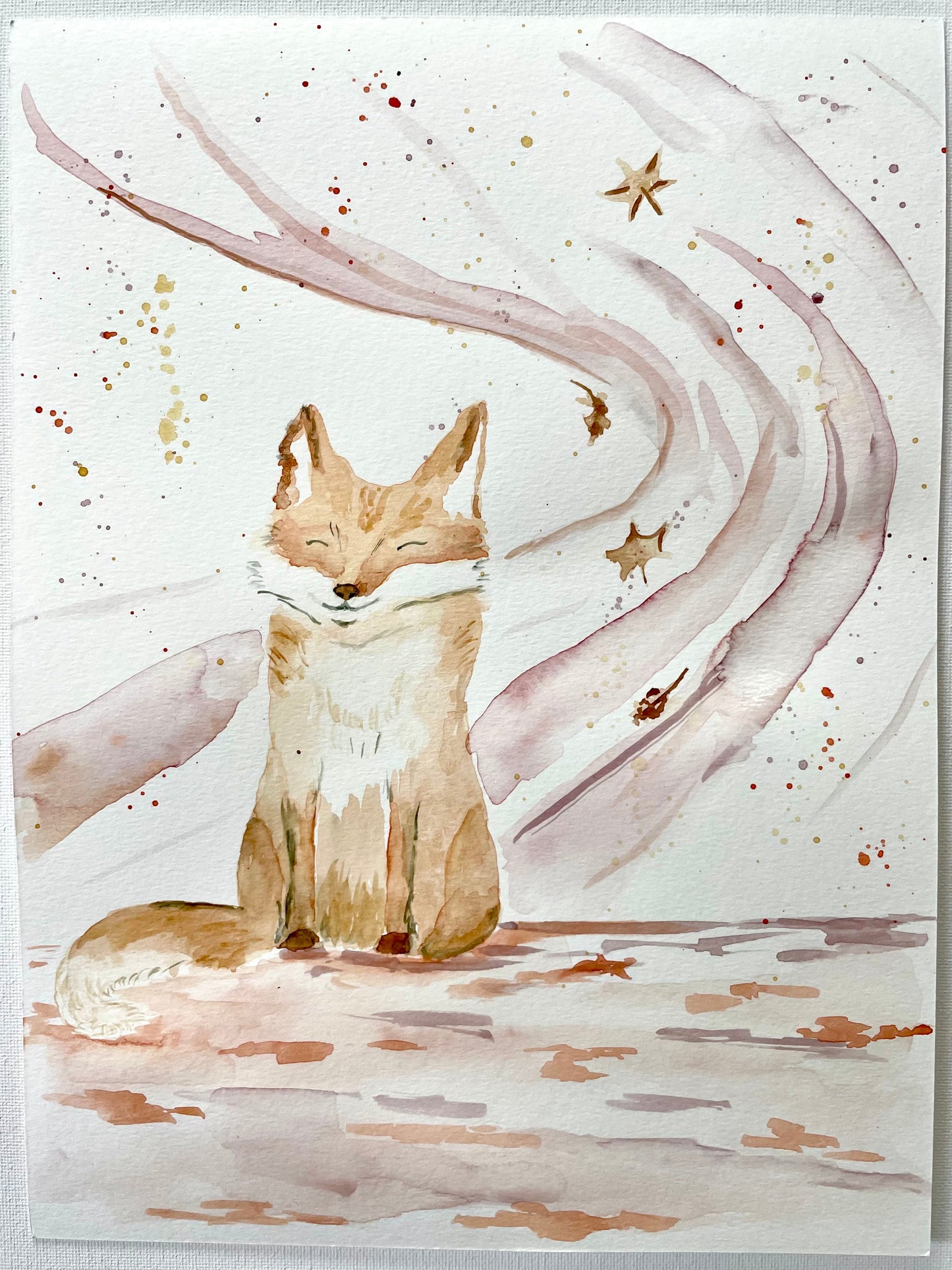 Sat, Oct 7th, 9-11A "Watercolor Fall Fox" Public Family Painting Class