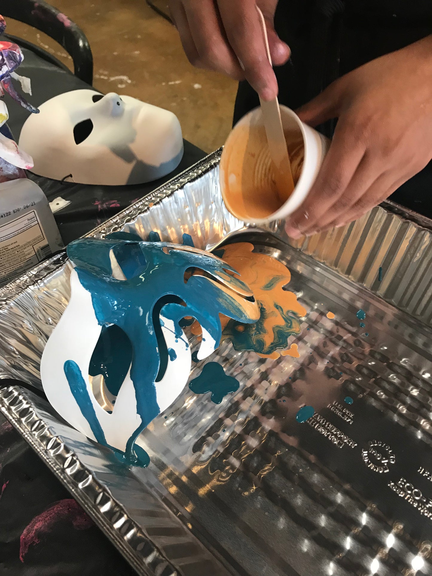 Sat, Oct 28th, 9-11a “Acrylic Poured” Houston Public Family Painting Class