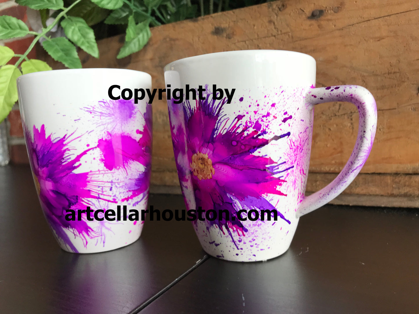 "Alcohol Ink Mugs" Commissioned Art Work