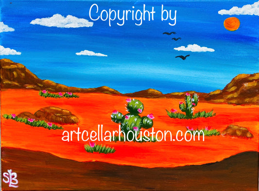 Sat, May 11th, 9-11A “Arizona Desert” Public Houston Family Painting Class
