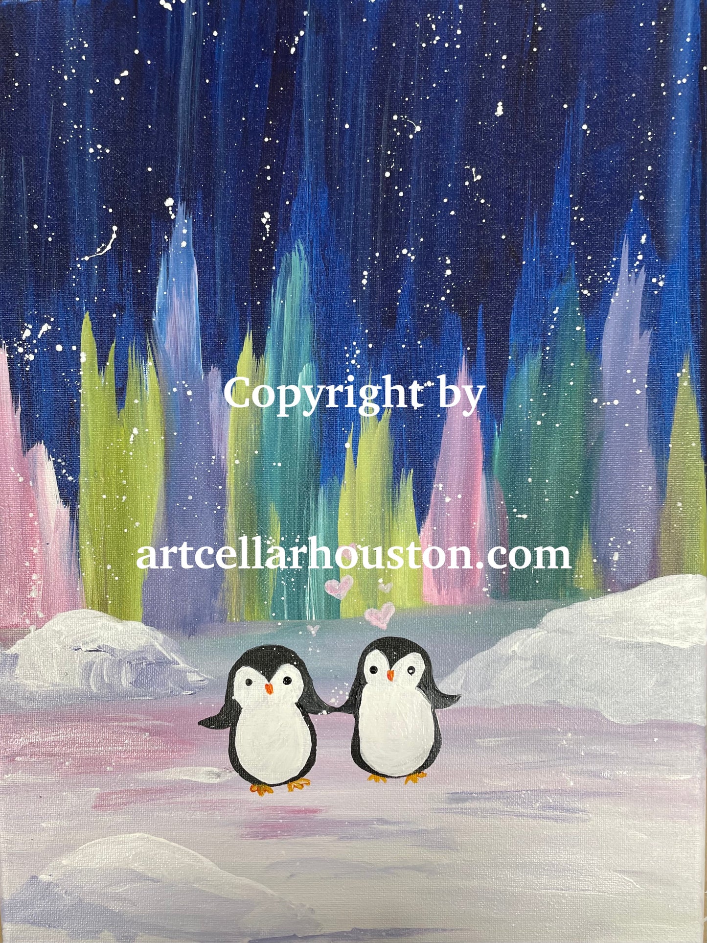 Sat, Dec 3rd, 9-11A “Penguin Love" Public Houston Family Painting Class