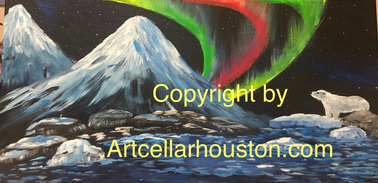 Thu, Jan 27, 6-8p “Polar Borealis” Corporate Virtual Painting Class