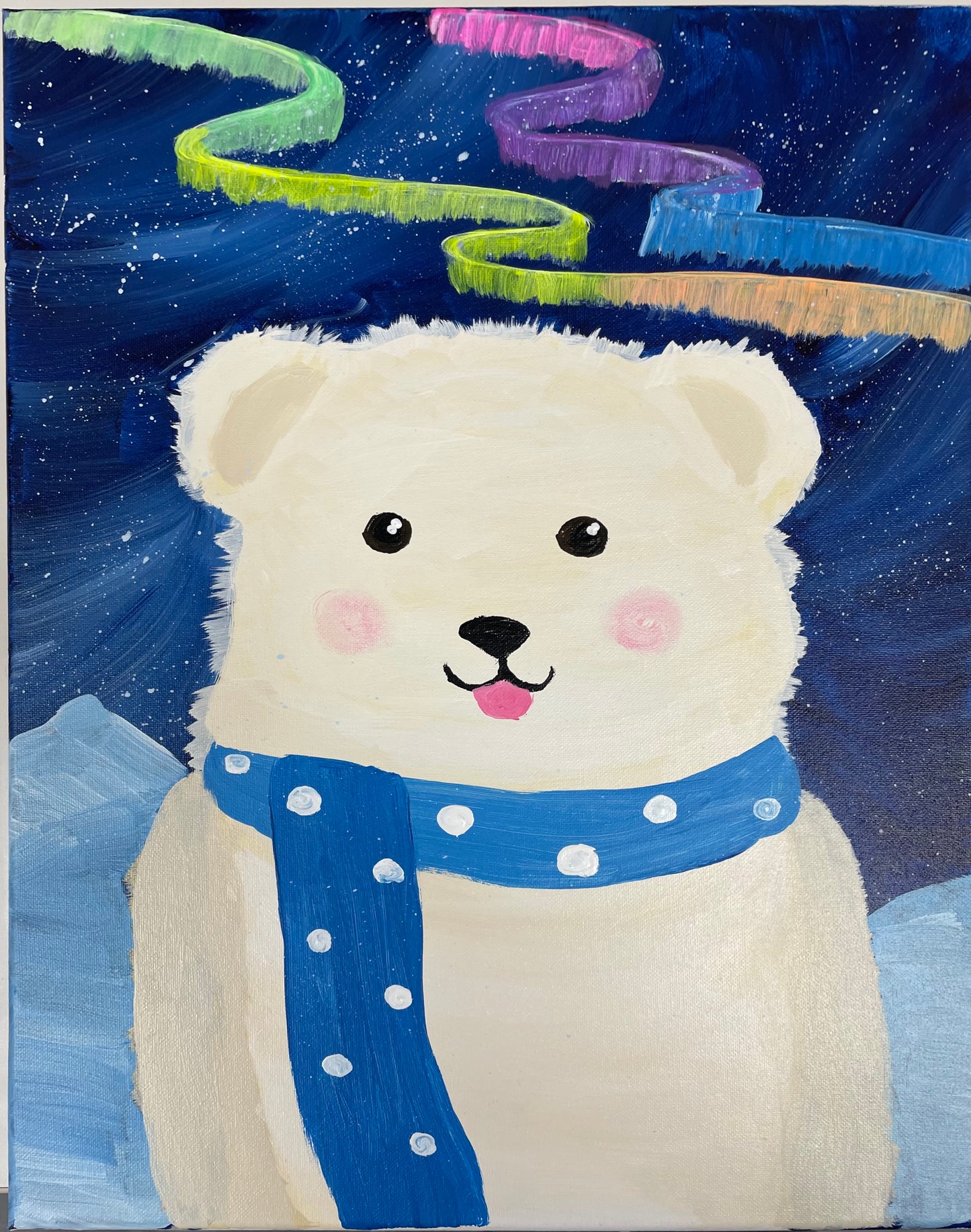Wed, Dec 14th, 4-6P “Polar Lights" Public Houston Kids Painting Class