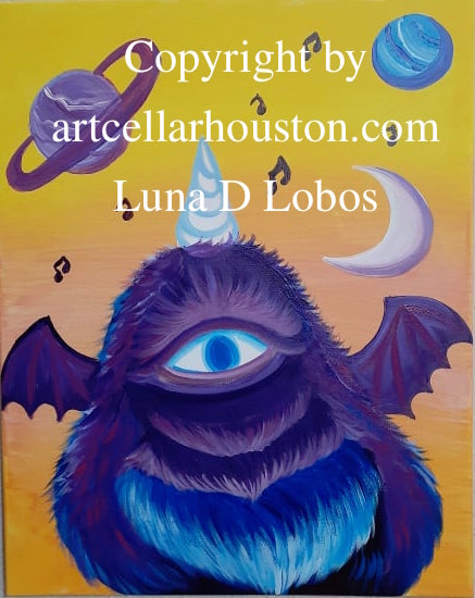 Sat, Oct 23rd, 9-11am “Flying Purple People Eater ” Public Houston Family Painting Class