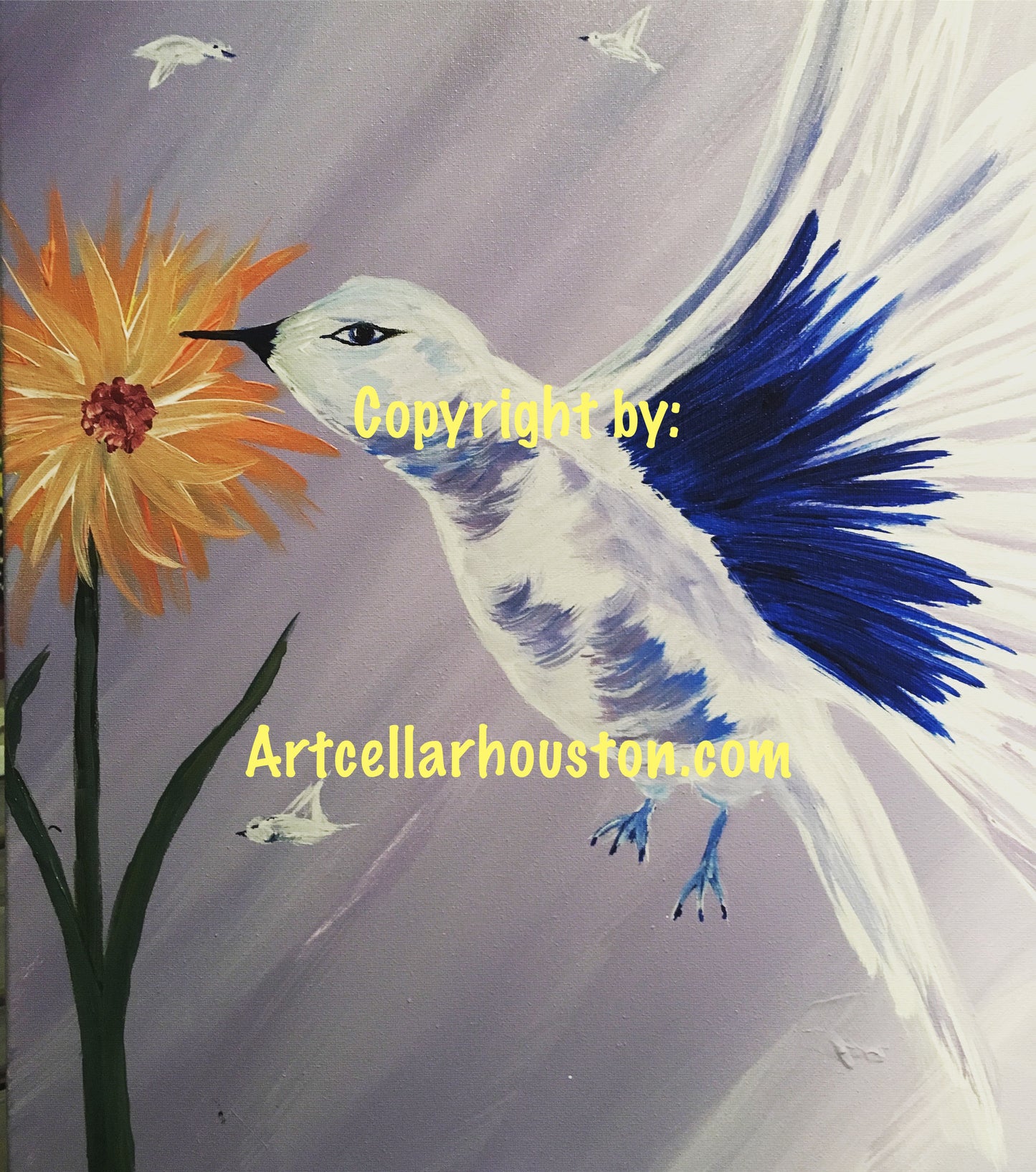 Wed, May 24, 330-5pm Kids Paint “Birds in Flight” Houston Public Painting Class
