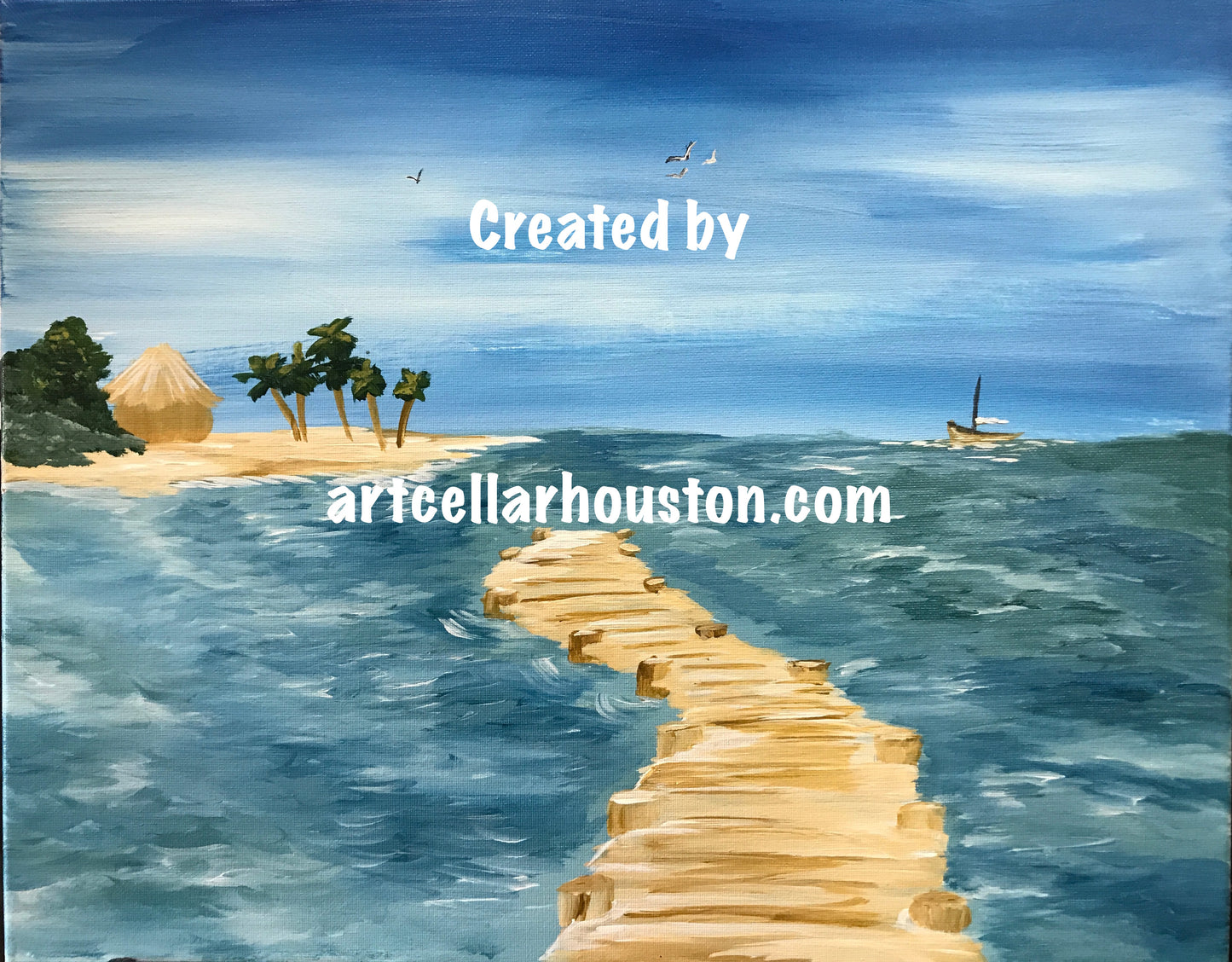 Wed, Sep 7th, 4-6P Kids Paint: Bridge To Paradise Houston Public Kids Painting Class