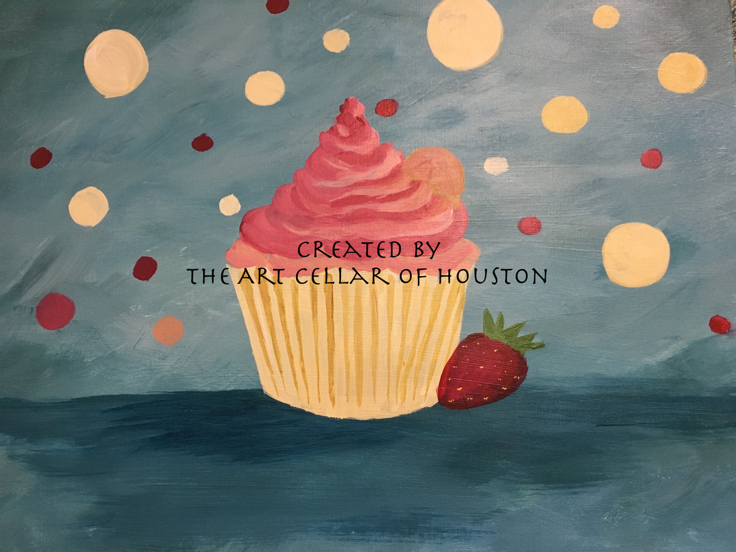 Wed, Apr 12, 330-5pm “Cupcake Love" Kids Paint Houston Public Painting Class
