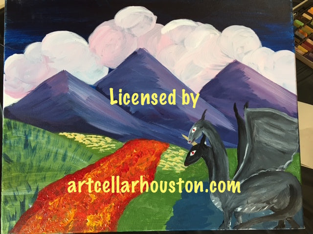 Sun, Dec 9, 5-7pm “Dragon's Meadow” PRIVATE Houston Kids Painting Party