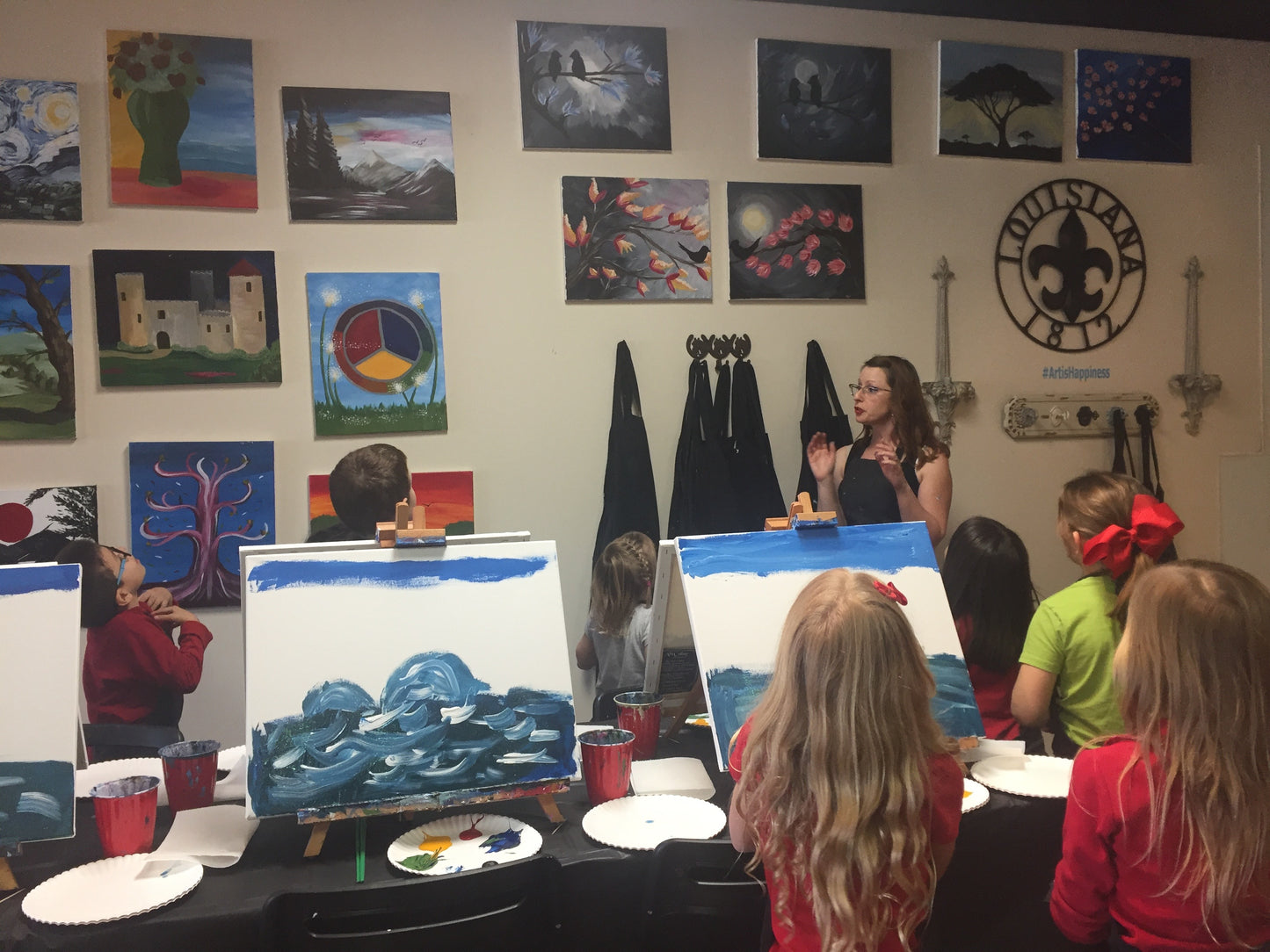 Wed, Mar 4, 4-6p “Vallarta Sunrise” Houston Public Kids Painting Class