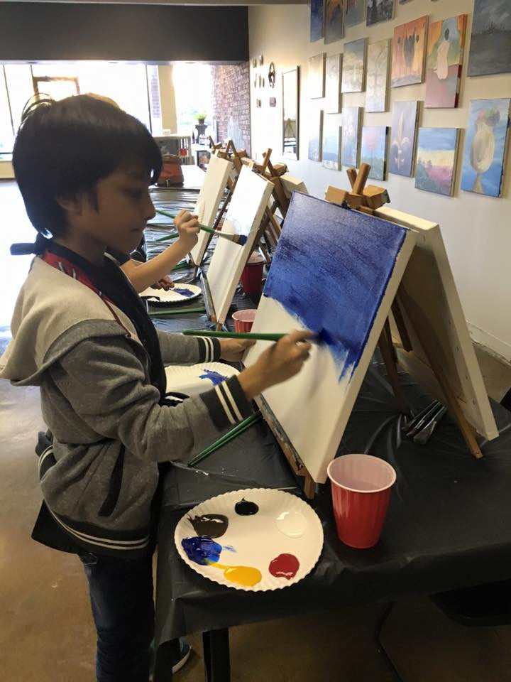 Sat, Jul 8, 10-1130am “The Rose” Kids Paint Public Houston Painting Class