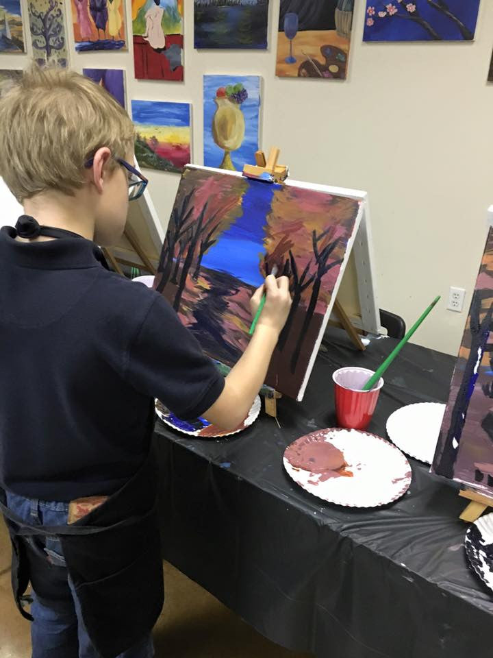 Wed, Aug 30, 330-5p “Kids Paint Cherry Tree" Houston Public Painting Class