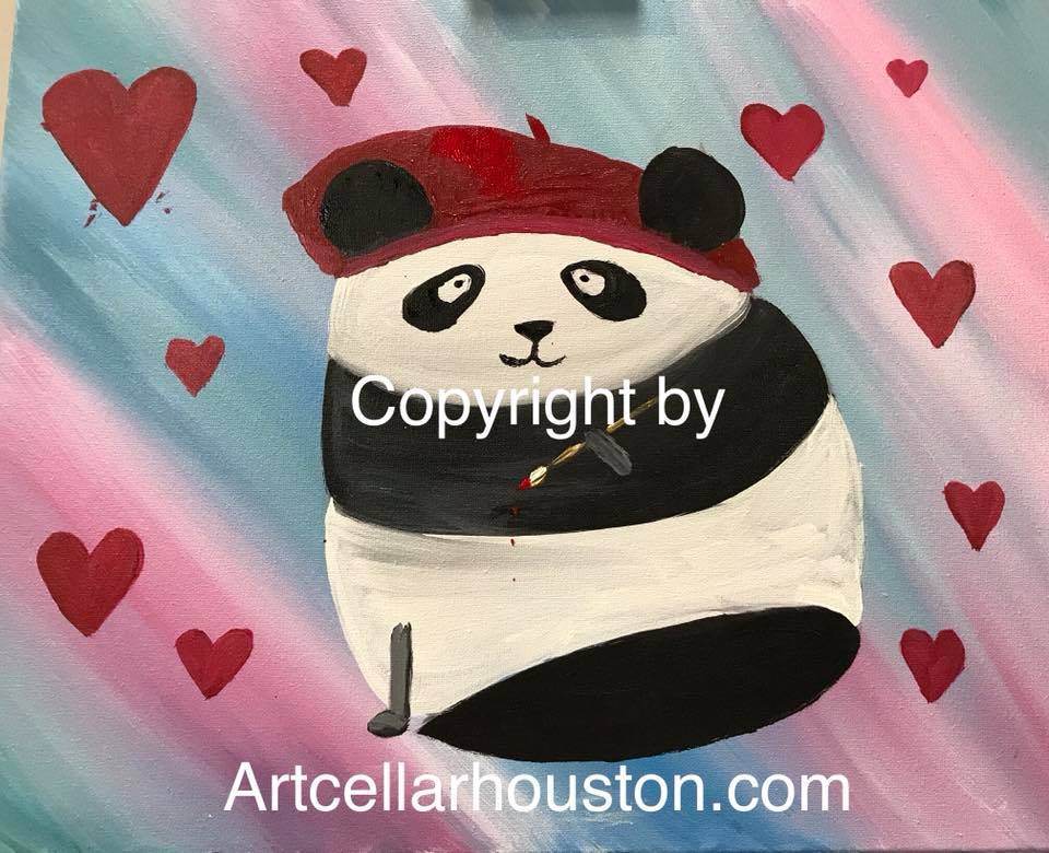 Wed, Feb 14th, 4-6P “Panda Art" Public Houston Kids Paint Class