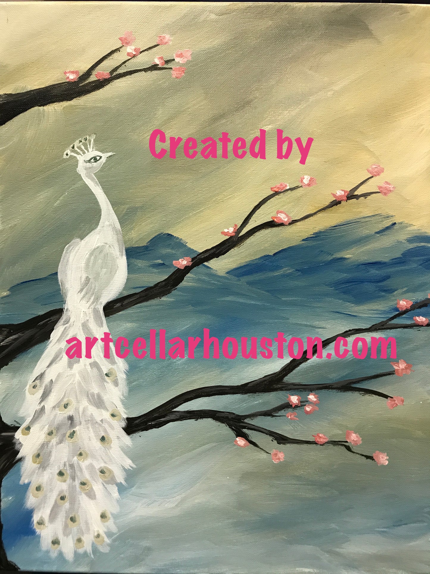 Sat, May 18, 10a-12p “Peacock Sunset” Public Houston Kids Painting Class