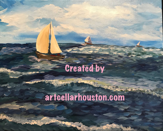 Wed, Feb 21st, 4-7P “The Sailboats” Private Corporate Painting Party