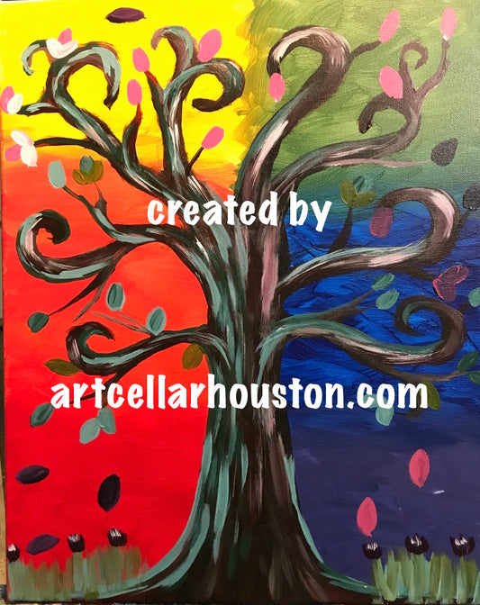 Sat, Sep 21st, 9-11A “Alcohol Inks: Tree of Life” Houston Public Family Painting Class