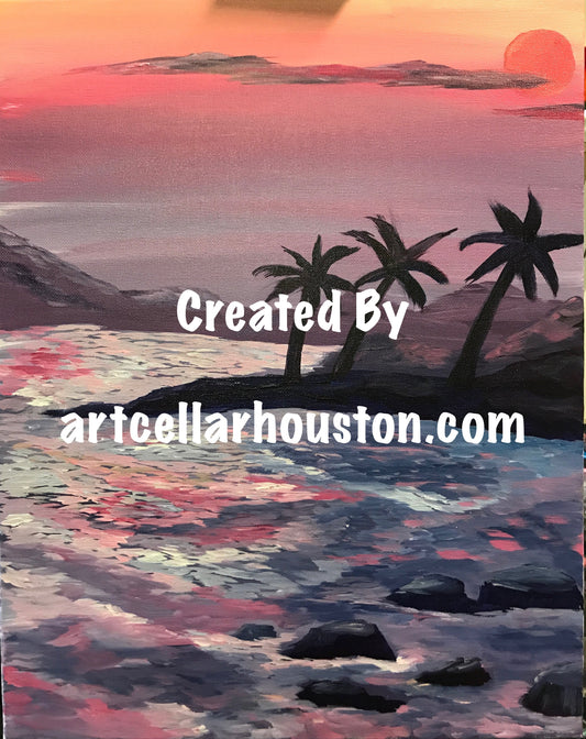 Sun, Feb 15th, 1-4P “Paradise Sunset” Private Kids Paint Party