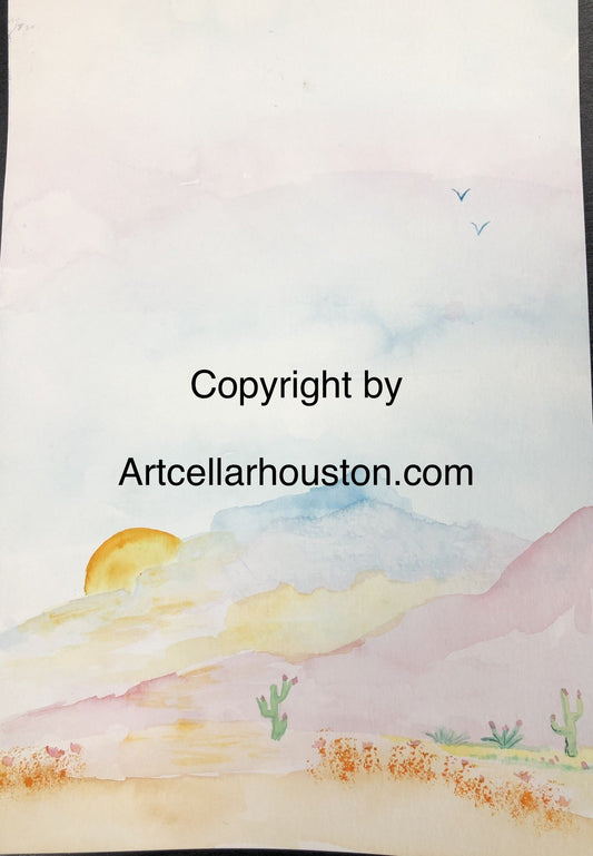 Wed, Jan 28th, 10-1130A "Desert Sunset" Homeschool Kids Houston Watercolor Class