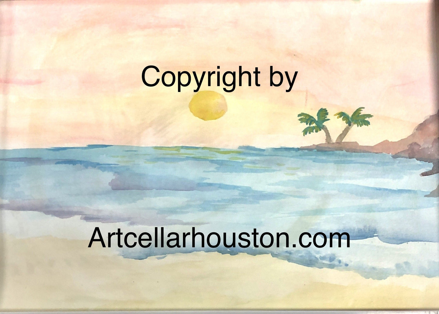 Tue, Jan 19, 1230-230p Kids Home School Art Class: Watercolors, Sunset Beach