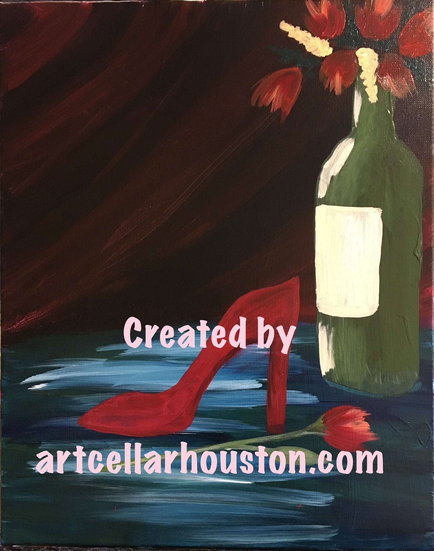 Thu, Jan 20, 630-9P “Wine & Heels” Public Houston Wine & Painting Class