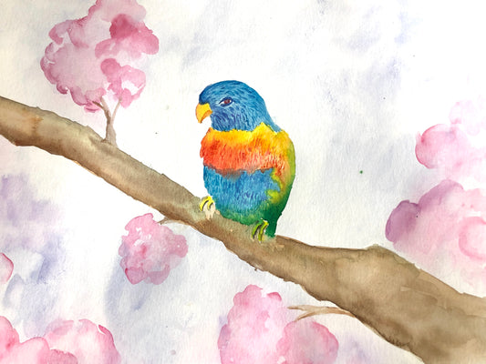 Wed, Jan 15th, 4-6pm Kids Paint “Watercolor Birds” Houston Public Painting Class