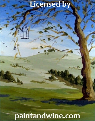 Tue, Mar 17, 230-430p “Cage Tree” Public Houston Wine and Painting Class